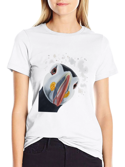 Puffin Graphic Print Black T-Shirt