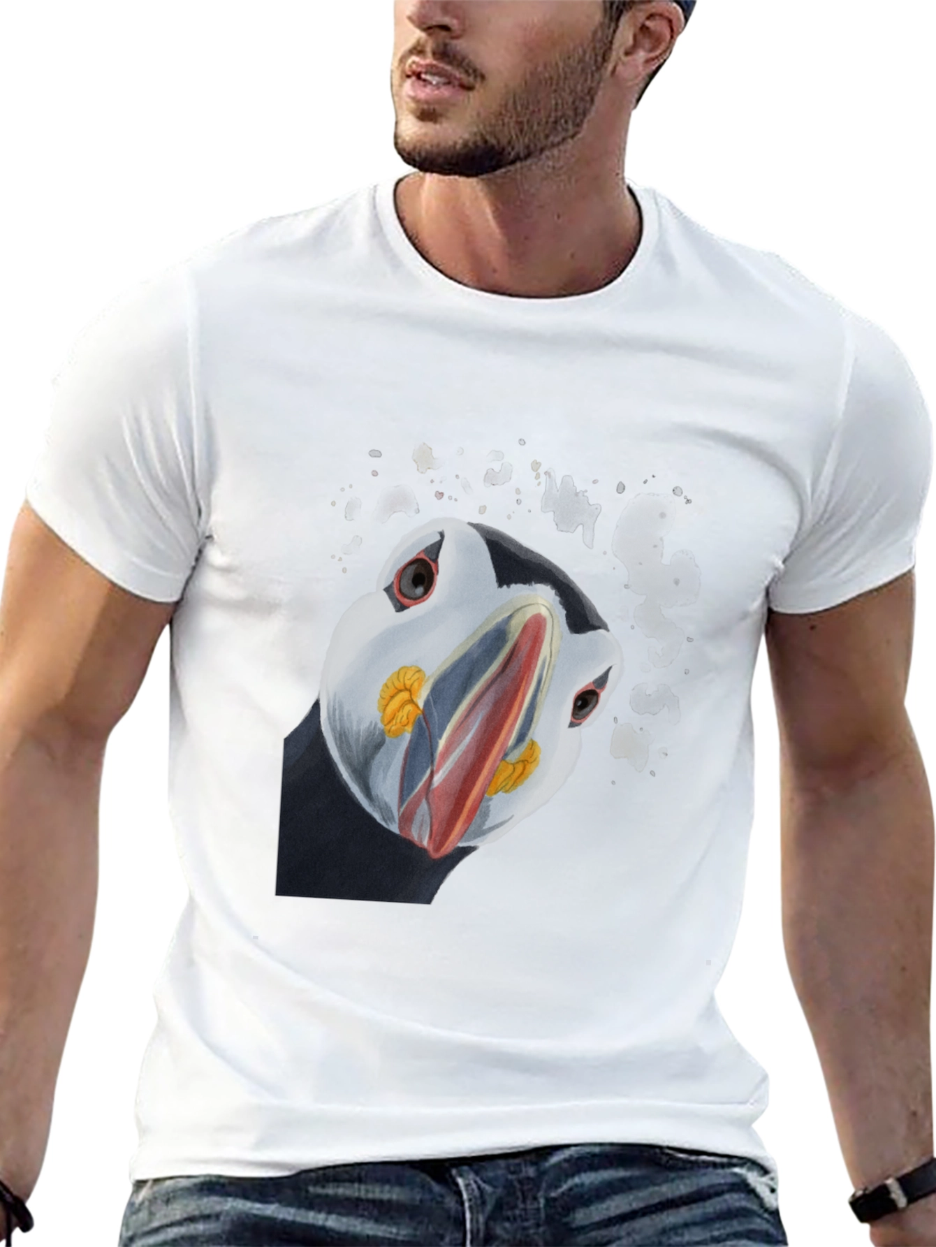 Puffin Graphic Print Black T-Shirt