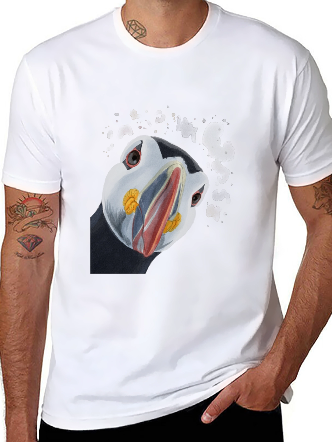 Puffin Graphic Print Black T-Shirt