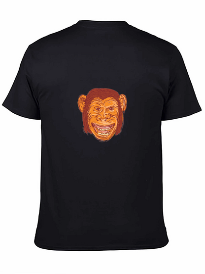 Funny Monkey Graphic Tee - Black Cotton T-Shirt