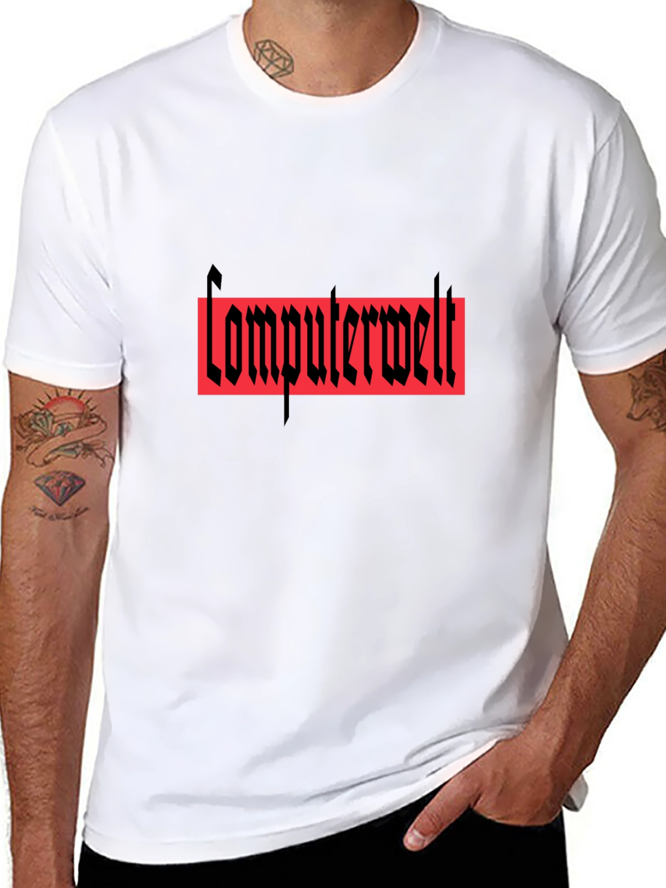 Computerwelt Graphic T-Shirt - Black Crew Neck Tee