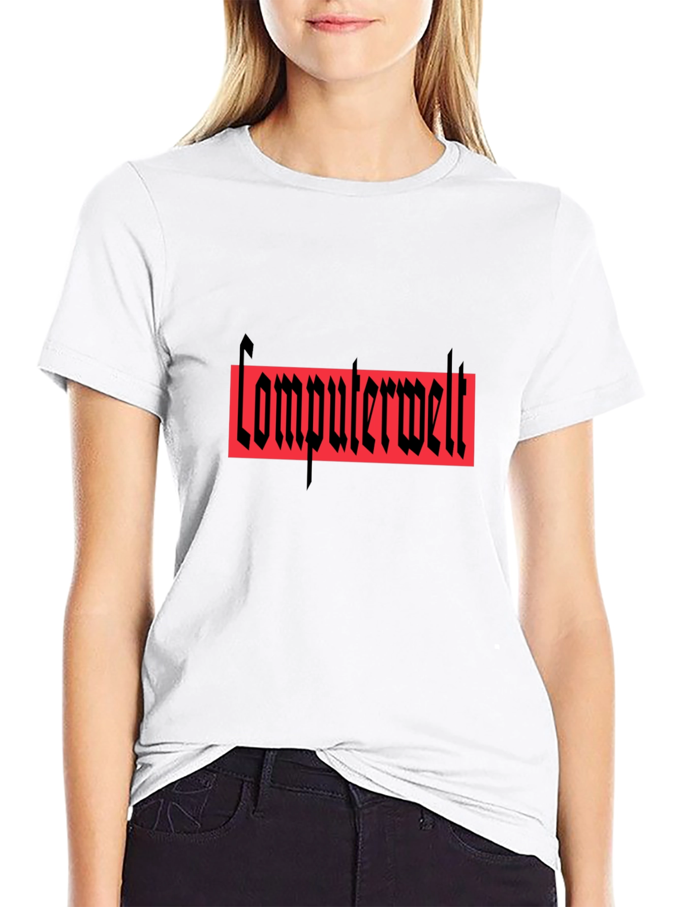 Computerwelt Graphic T-Shirt - Black Crew Neck Tee