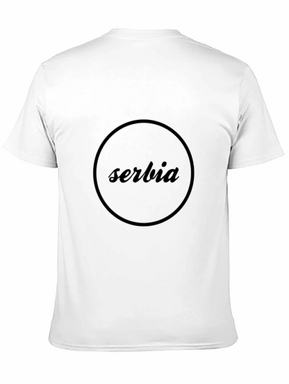 Serbia Black T-Shirt - Stylish Round Design