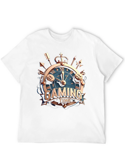 Gaming Time Black T-Shirt: Gamer Clock Design