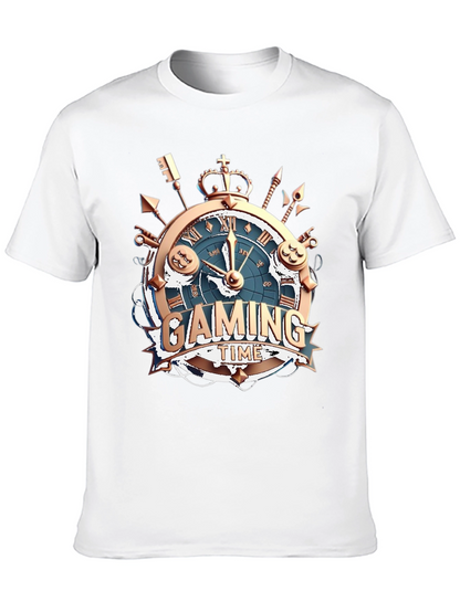 Gaming Time Black T-Shirt: Gamer Clock Design