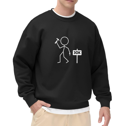 30K Hammer Marathon Crewneck Sweatshirt - Running Achievement Motivation Pullover