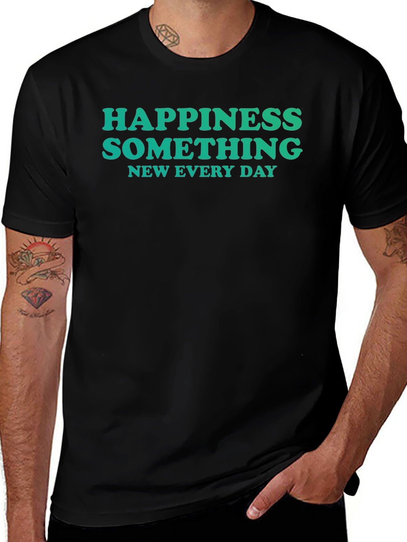 Happiness Something New Every Day Black T-Shirt