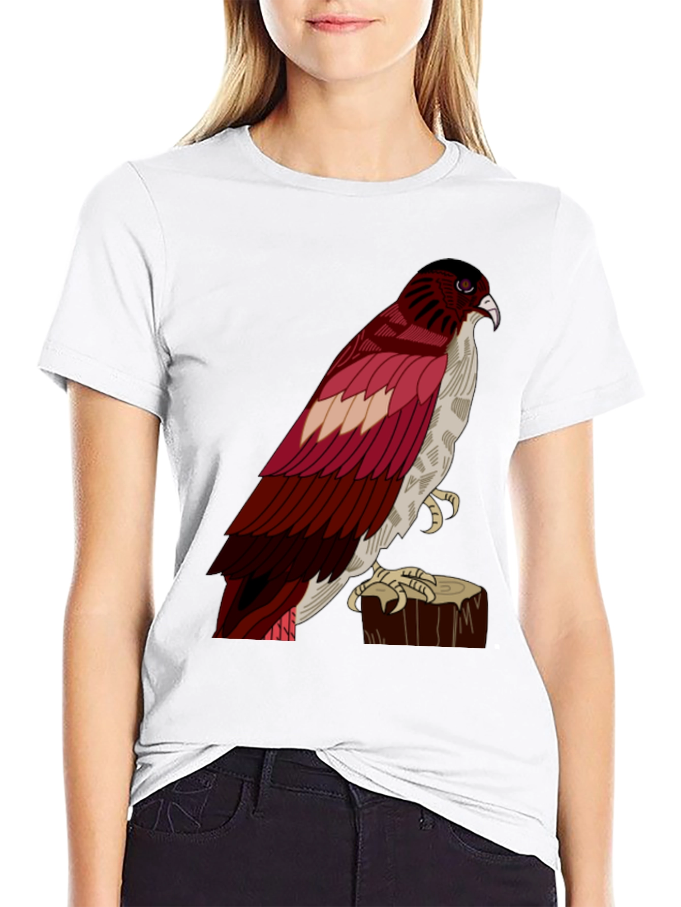 Hawk Graphic Tee - Mens Casual Black T-Shirt