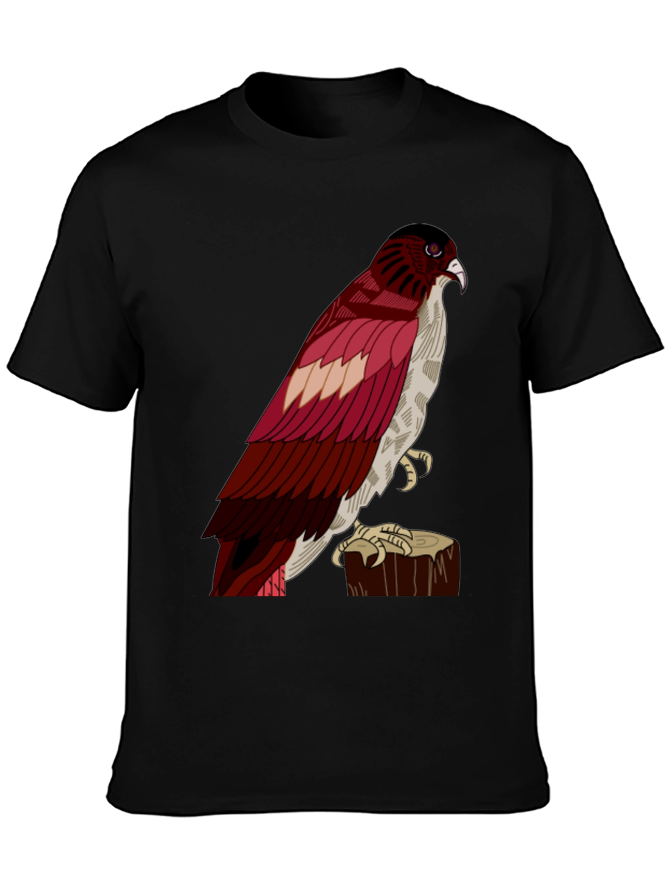 Hawk Graphic Tee - Mens Casual Black T-Shirt