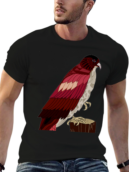 Hawk Graphic Tee - Mens Casual Black T-Shirt