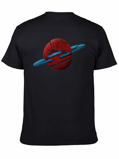 Abstract Planet Graphic Black T-Shirt