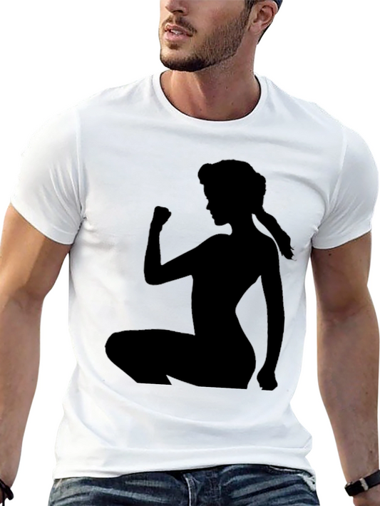 Empowered Silhouette Tee - Black Graphic Print Shirt