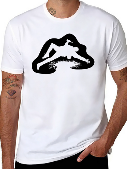 Black T-Shirt with Unique Graphic Design