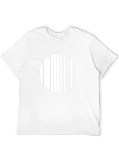 Modern Striped Circle Graphic Black T-Shirt