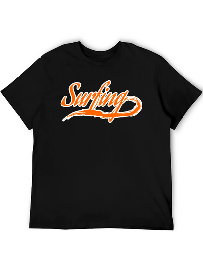 Surfing Graphic Tee - Cool Black T-Shirt