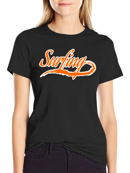 Surfing Graphic Tee - Cool Black T-Shirt