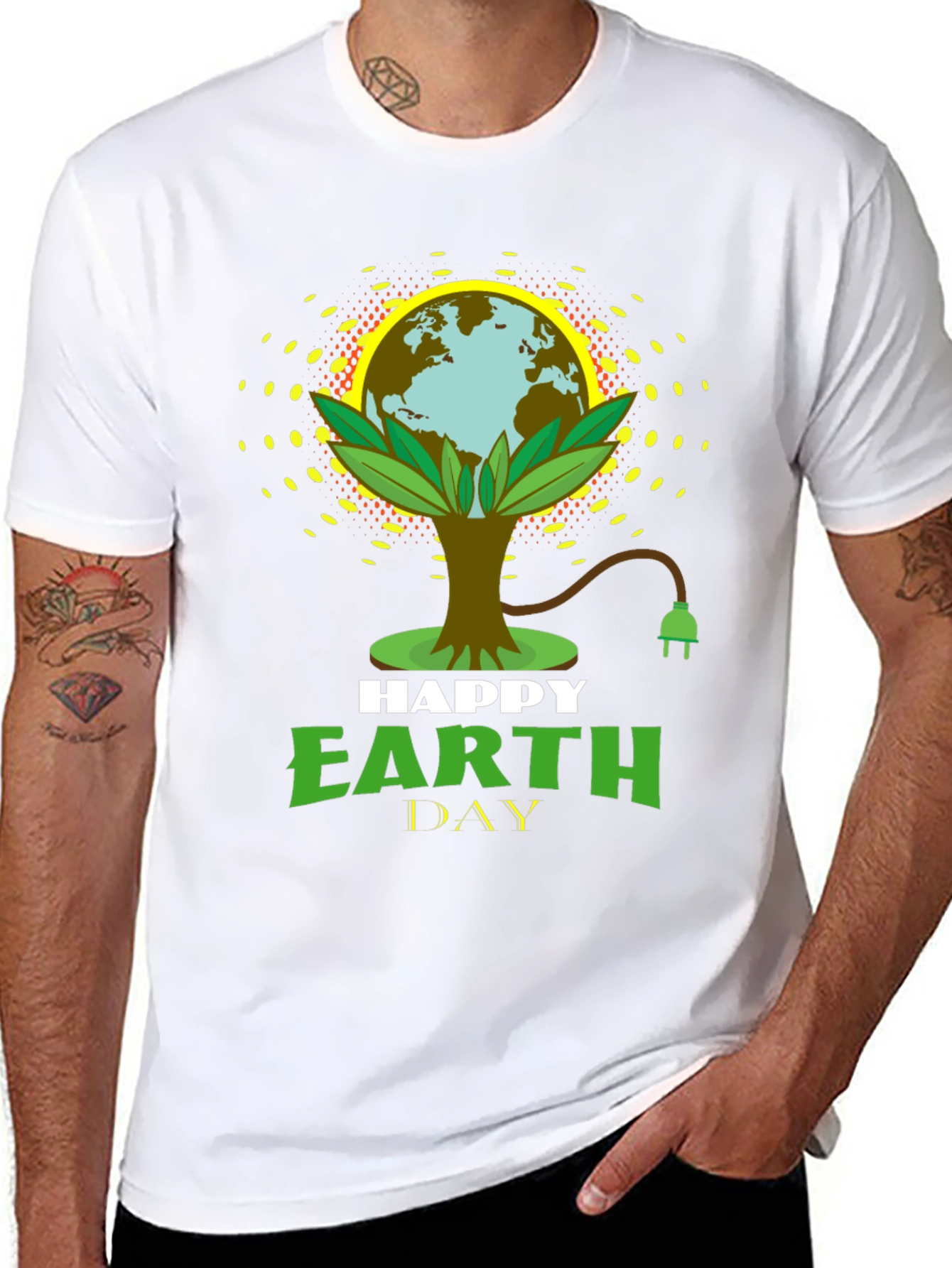 Happy Earth Day Black Graphic T-Shirt