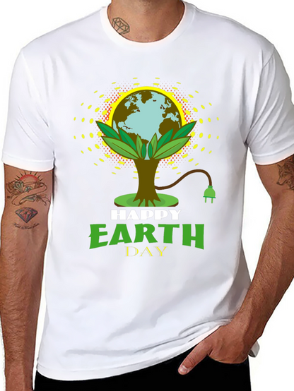 Happy Earth Day Black Graphic T-Shirt