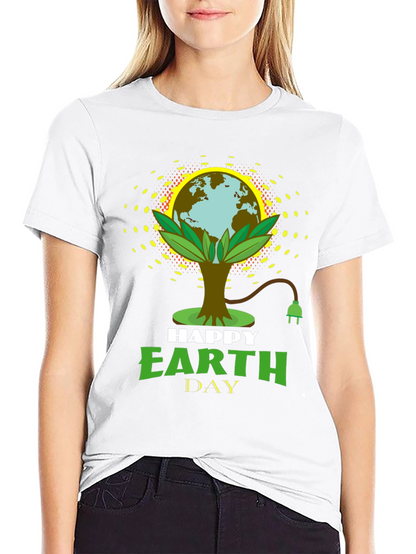 Happy Earth Day Black Graphic T-Shirt