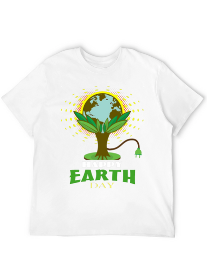 Happy Earth Day Black Graphic T-Shirt