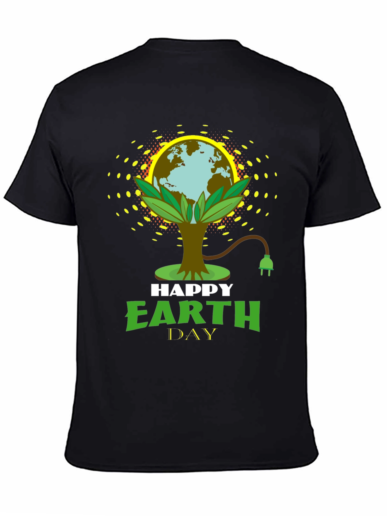 Happy Earth Day Black Graphic T-Shirt