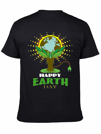 Happy Earth Day Black Graphic T-Shirt