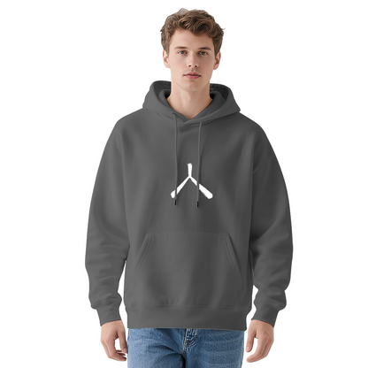 Premium Graphic Hoodie - White, Minimalist Y-Shaped