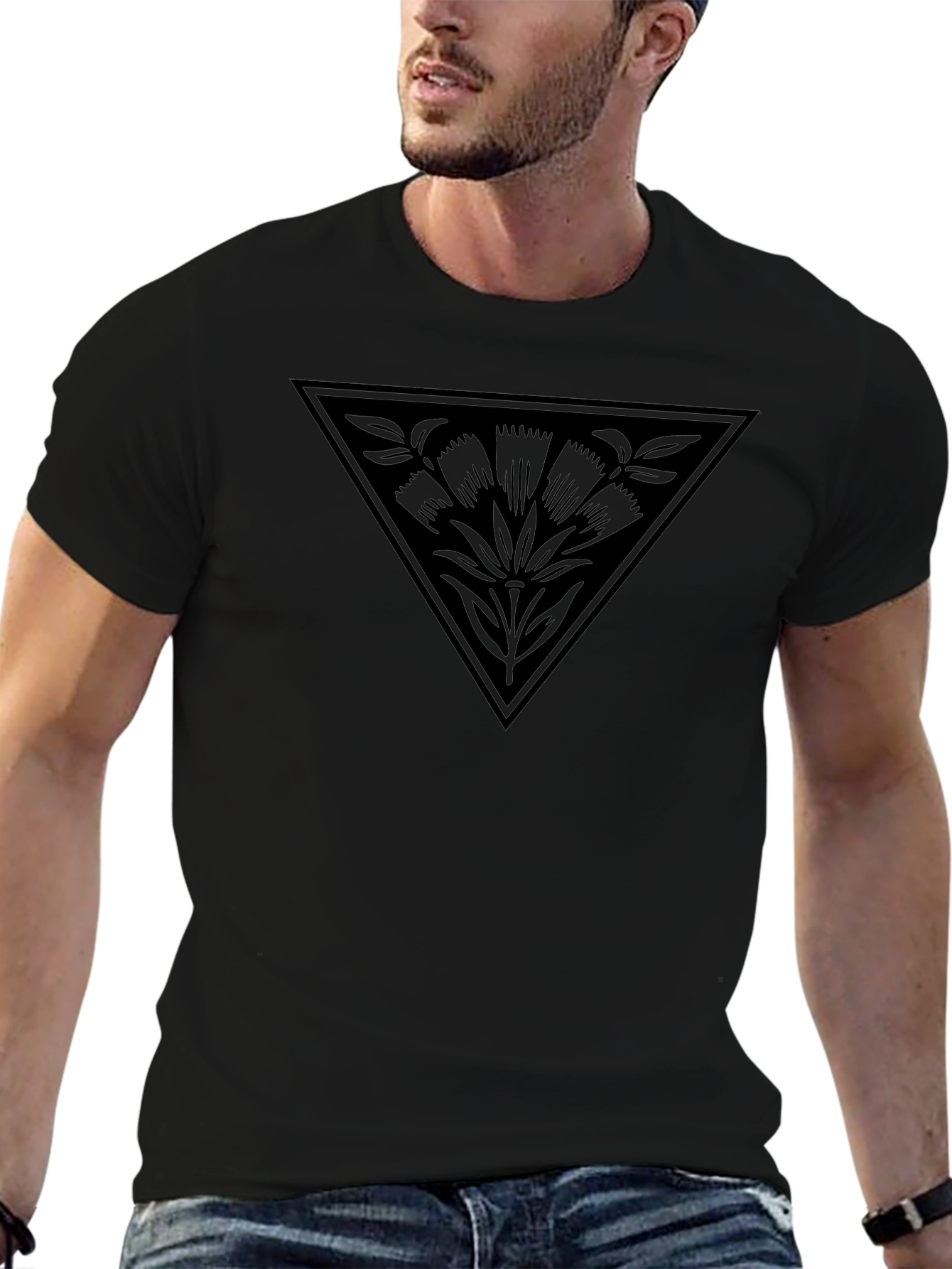 Triangle Floral Graphic T-Shirt