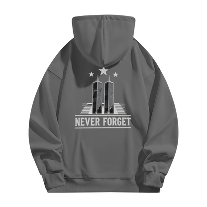 Never Forget Twin Towers Minimal Memorial Double?Sided Print Hoodie