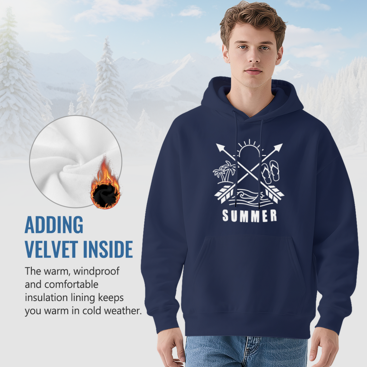 Summer Vibes Navy Hoodie