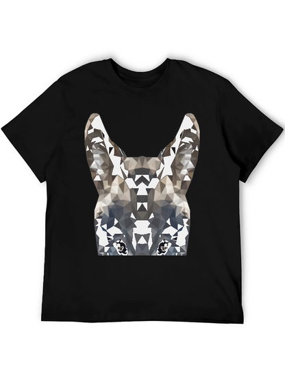 Geometric Wolf Graphic Tee - Cool Mens T-Shirt