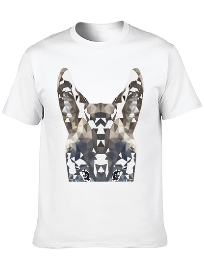 Geometric Wolf Graphic Tee - Cool Mens T-Shirt