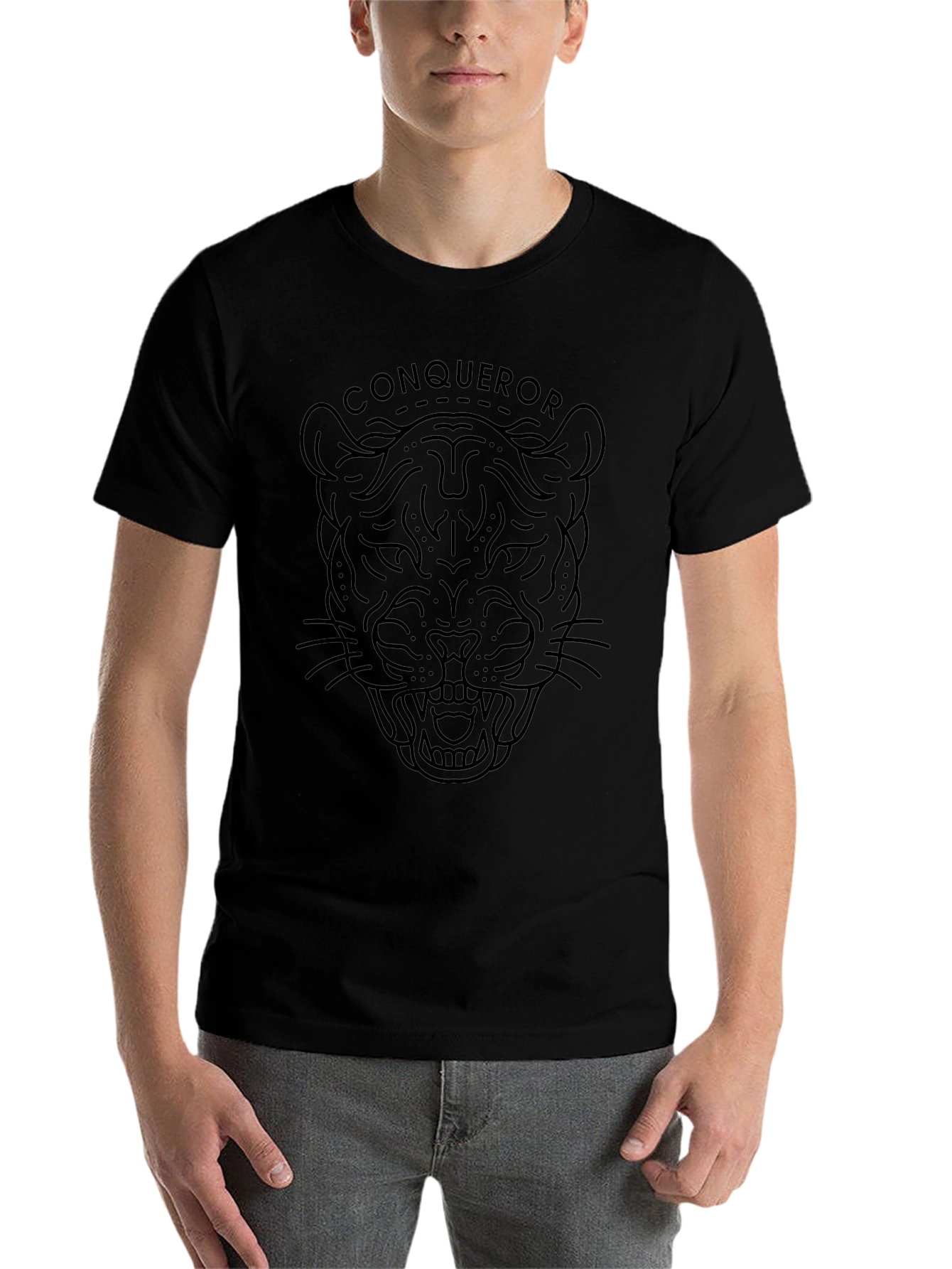 Conqueror Panther Graphic Black T-Shirt