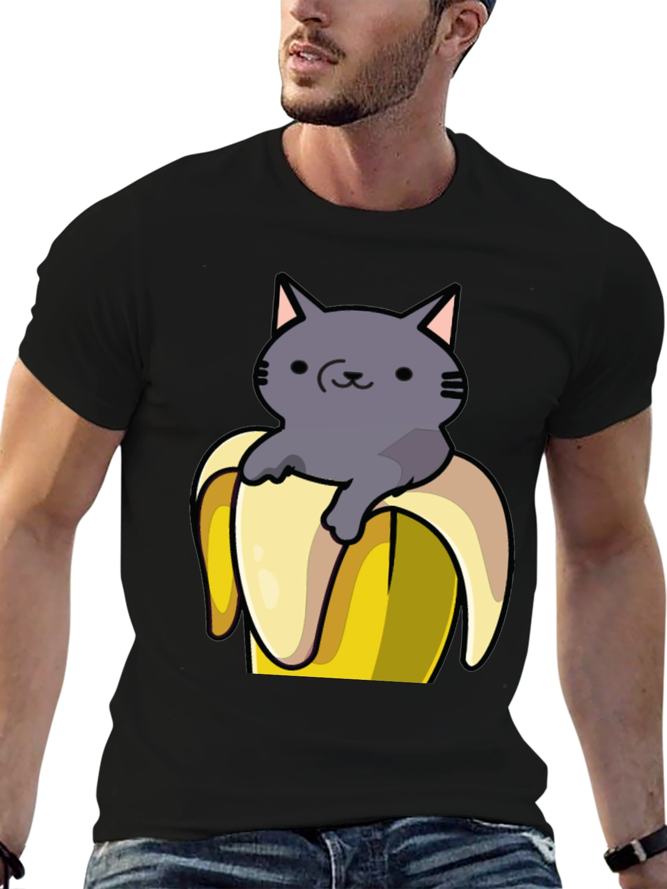 Cat in Banana T-Shirt - Funny Graphic Tee