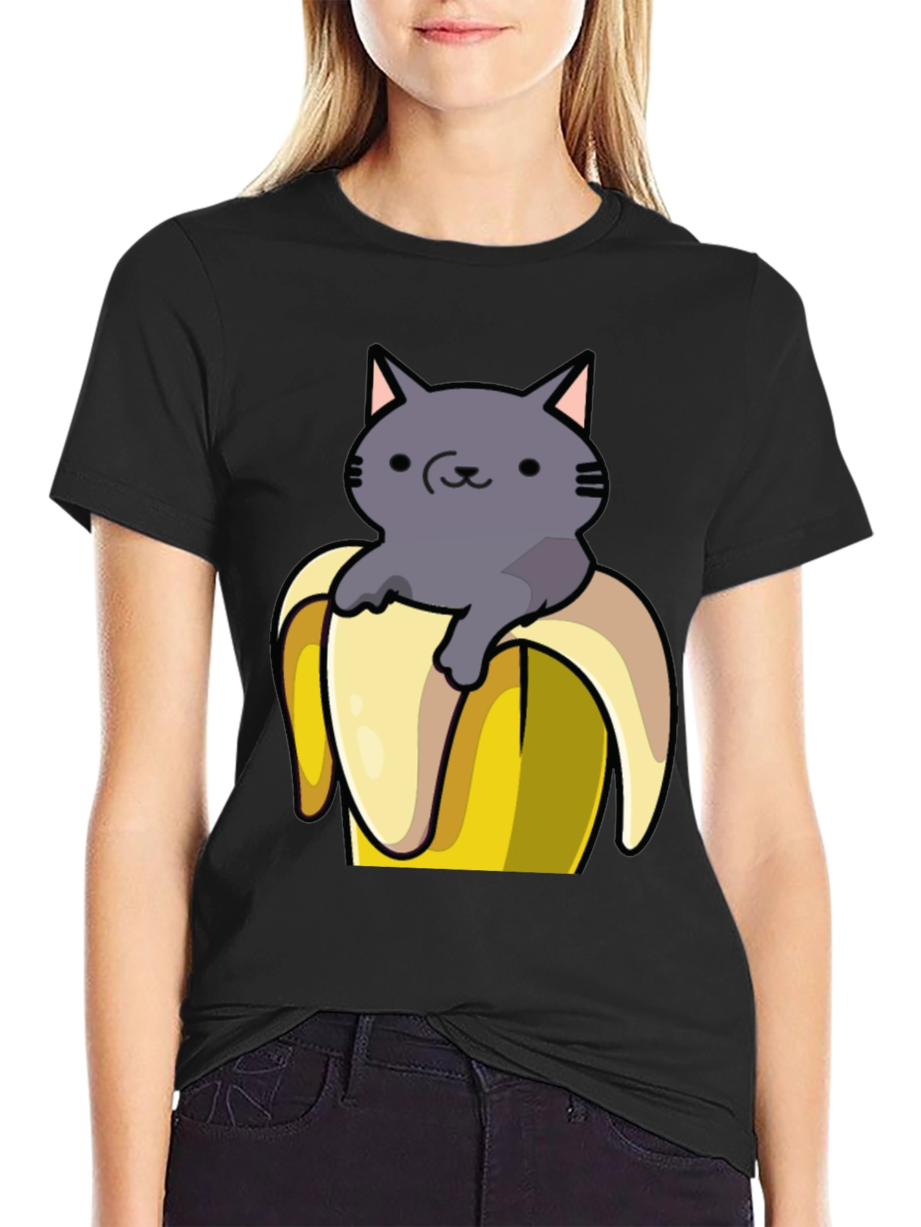 Cat in Banana T-Shirt - Funny Graphic Tee