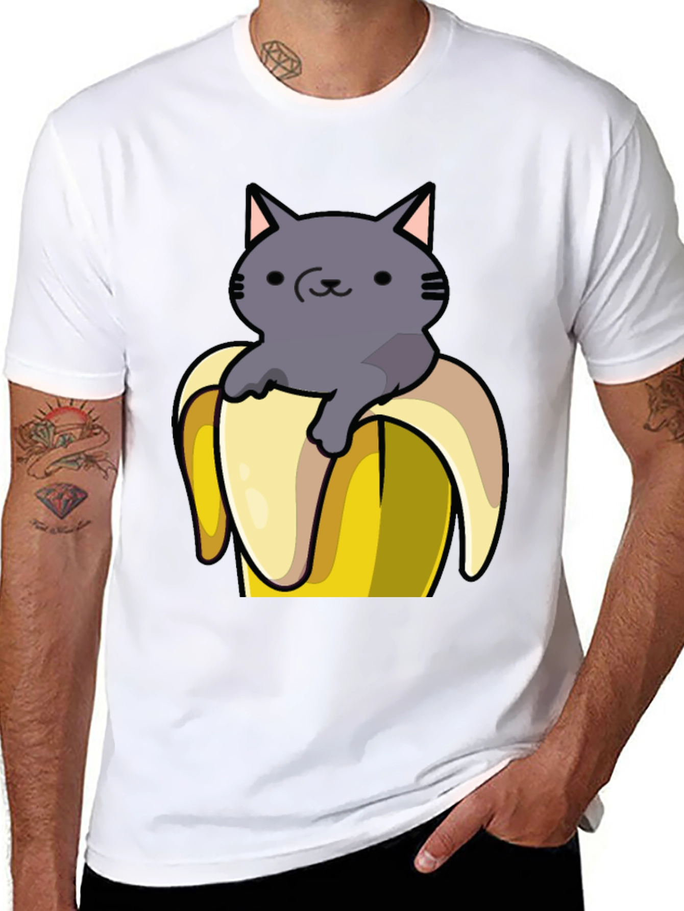 Cat in Banana T-Shirt - Funny Graphic Tee
