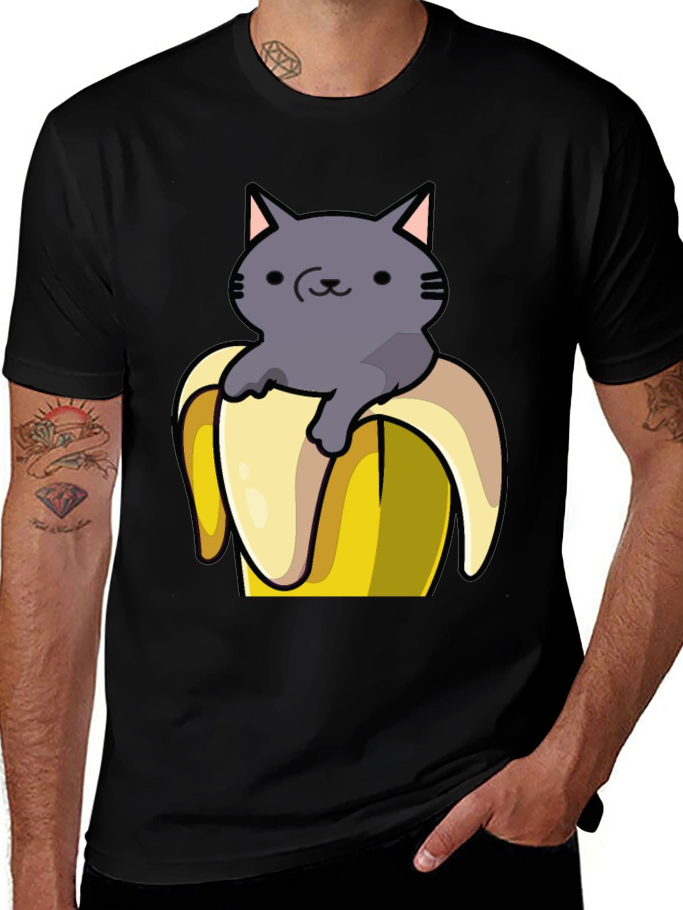 Cat in Banana T-Shirt - Funny Graphic Tee