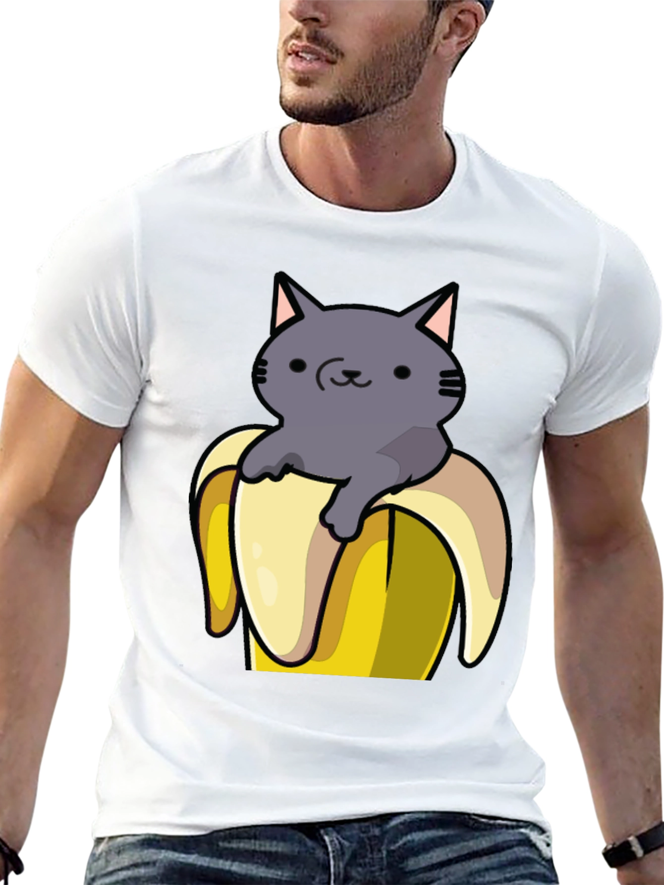 Cat in Banana T-Shirt - Funny Graphic Tee