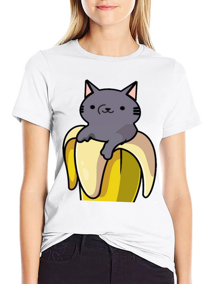 Cat in Banana T-Shirt - Funny Graphic Tee