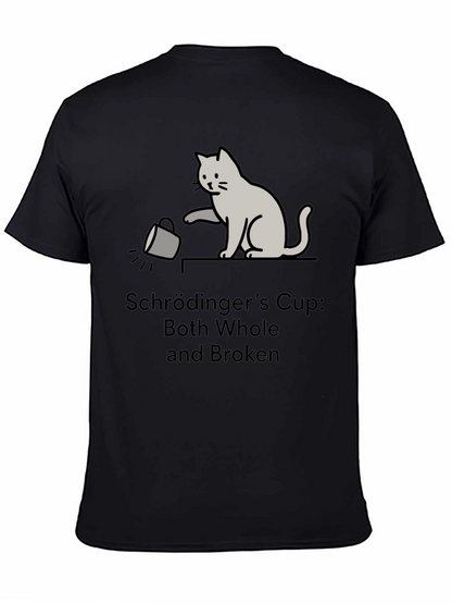 Schrödingers Cup Cat Graphic Tee - Funny Physics T-Shirt