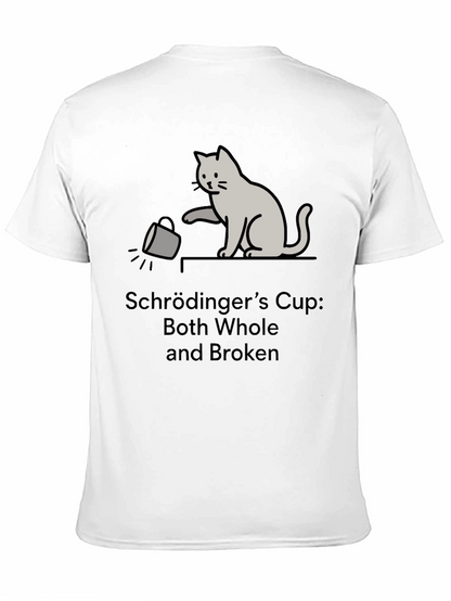 Schrödingers Cup Cat Graphic Tee - Funny Physics T-Shirt