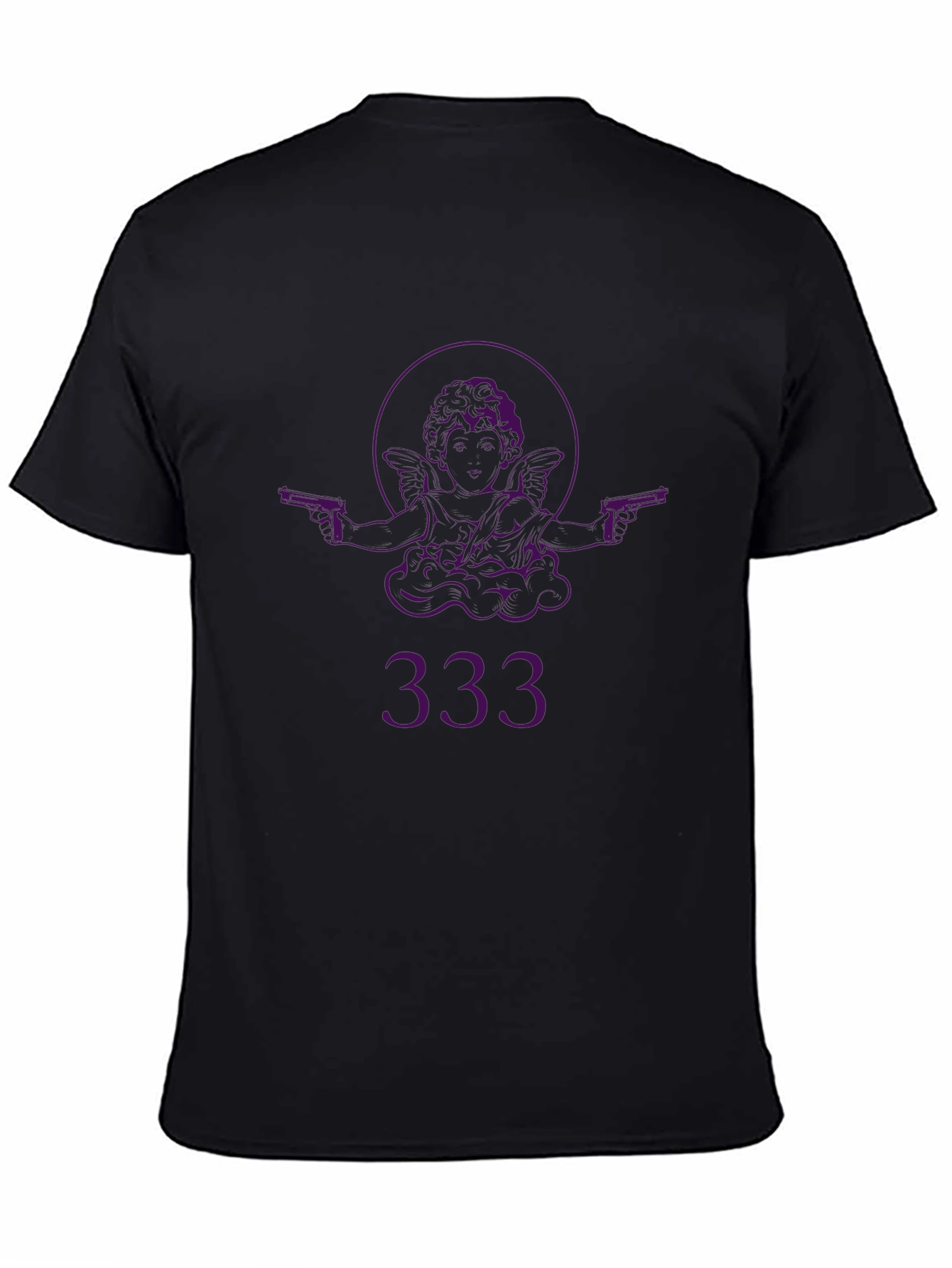 Angel with Guns Graphic Black T-Shirt - Edgy Streetwear