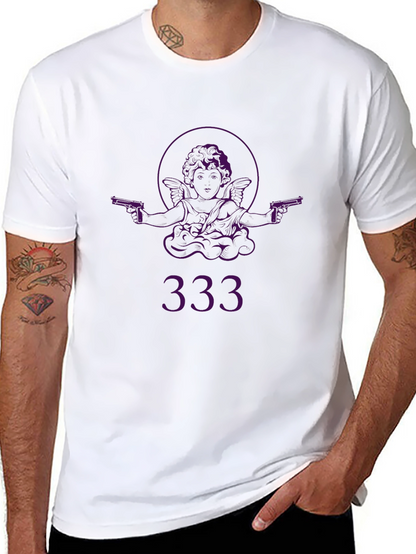 Angel with Guns Graphic Black T-Shirt - Edgy Streetwear