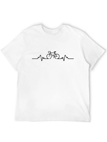 Bike Heartbeat Graphic Tee - Cycling Enthusiast T-Shirt
