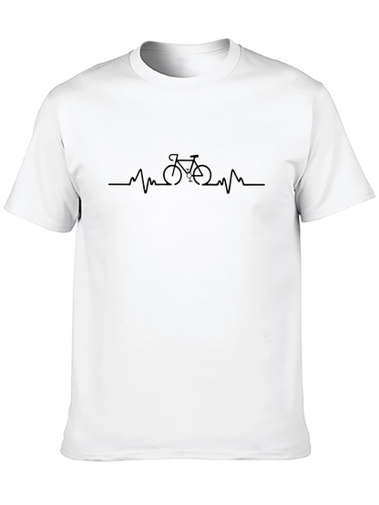 Bike Heartbeat Graphic Tee - Cycling Enthusiast T-Shirt