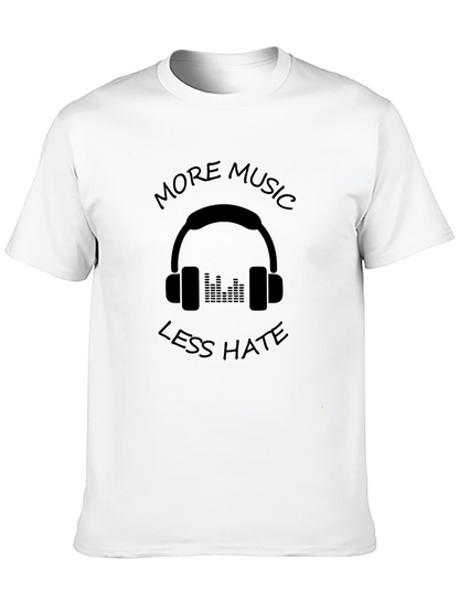 More Music Less Hate T-Shirt - Graphic Tee