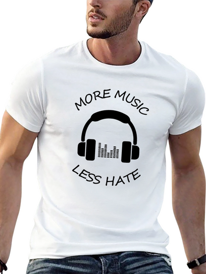 More Music Less Hate T-Shirt - Graphic Tee