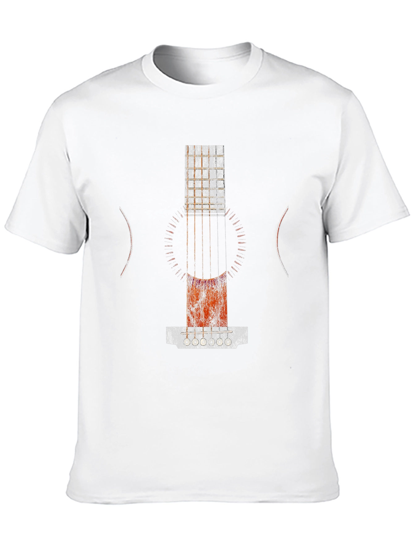 Abstract Guitar Print Black T-Shirt