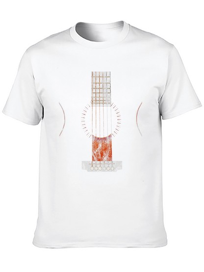 Abstract Guitar Print Black T-Shirt