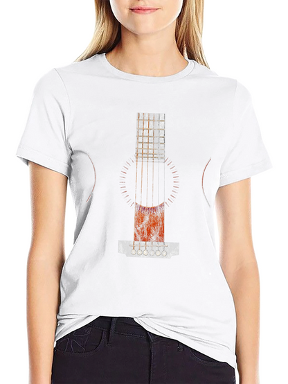 Abstract Guitar Print Black T-Shirt